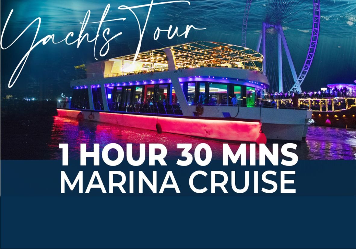 1 Hour 30 Mins Shared Marina Yacht tour - Flame Travel Dubai